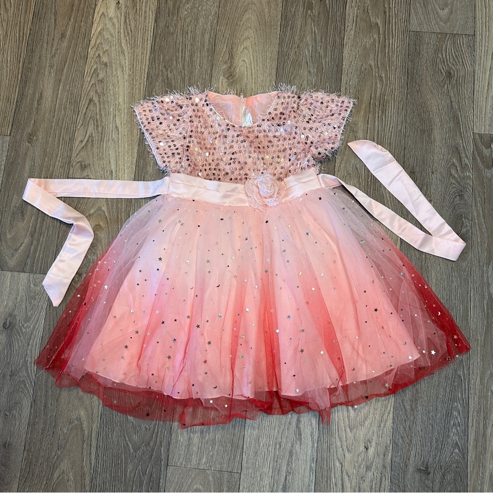 Charming Pink Kids Formal Dress with Sparkle